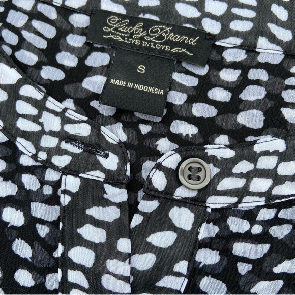 Lucky Brand Sheer Patterned Blouse Size Small - Picture 2 of 3